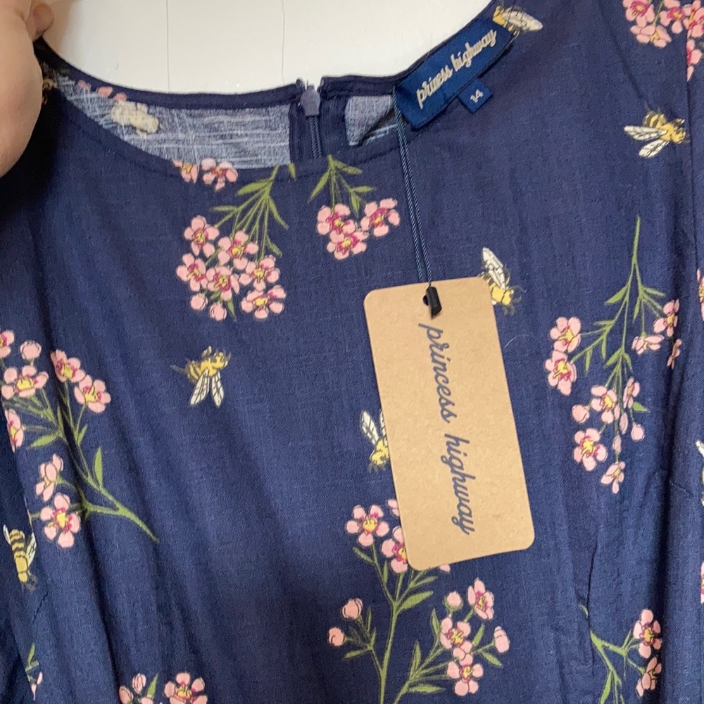 Blue 100% cotton new dress. ModCloth